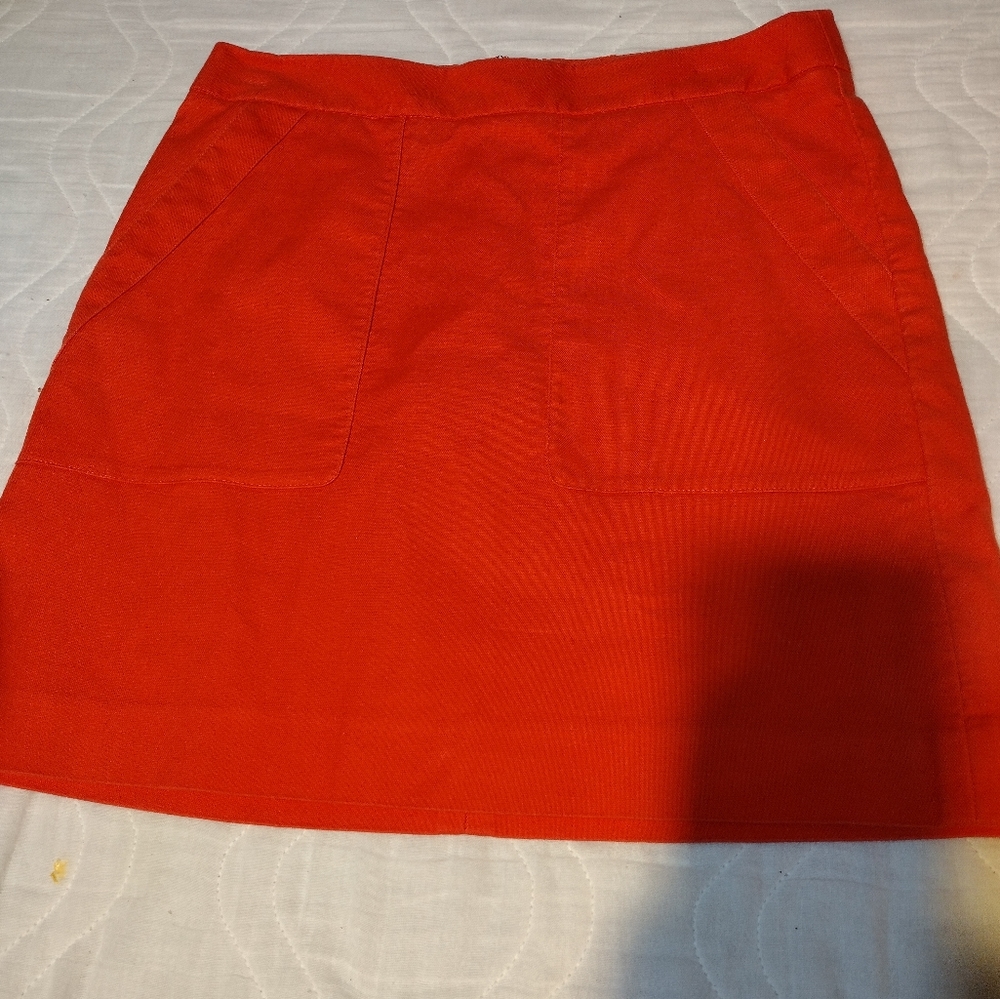 🙂Women's Loft Orange Skirt Size Zero Mini Y2K Cargo Pockets